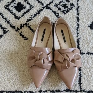Zara Basic Patent Bow Flats